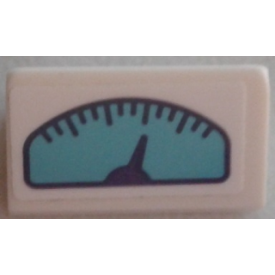 Slope 30 1 x 2 x 2/3 with Azure Gauge Pattern (Sticker) - Set 41310