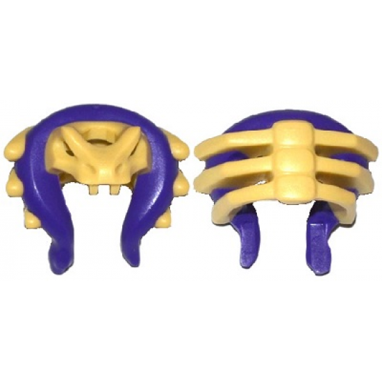 Minifigure, Headgear Helmet Ninjago Snake Skull and Spine with Dark Purple Snake Pattern