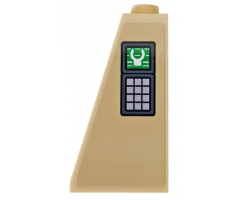 Slope 75 2 x 1 x 3 - Hollow Stud with Control Panel with Buttons and Green Hand Print Scanner Pattern (Sticker) - Set 76157