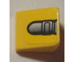 Slope 30 1 x 1 x 2/3 with Fender / Bumper End on Yellow Background Pattern Model Right Side (Sticker) - Set 8666
