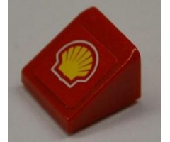 Slope 30 1 x 1 x 2/3 with Shell Logo Pattern (Sticker) - Sets 8123 / 8153