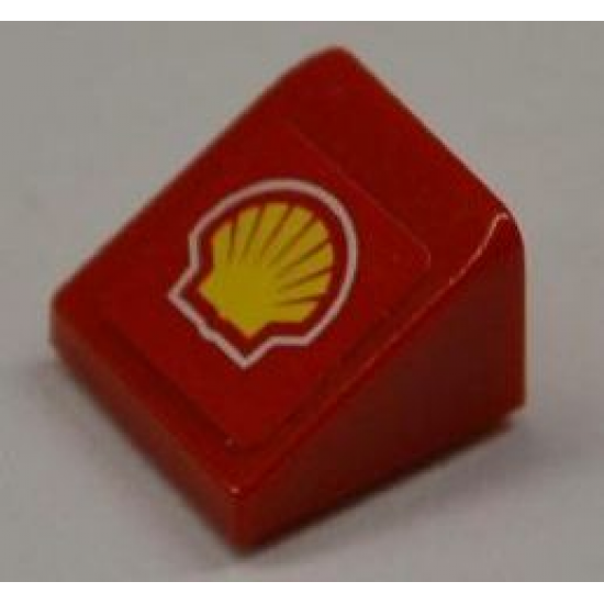 Slope 30 1 x 1 x 2/3 with Shell Logo Pattern (Sticker) - Sets 8123 / 8153