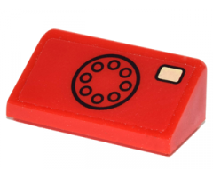 Slope 30 1 x 2 x 2/3 with Black Telephone Dial and Tan Button Pattern (Sticker) - Set 10937