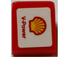 Slope 30 1 x 1 x 2/3 with Shell Logo and 'V-Power' Pattern Model Left Side (Sticker) - Set 75913