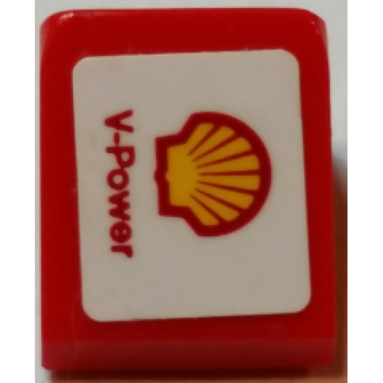 Slope 30 1 x 1 x 2/3 with Shell Logo and 'V-Power' Pattern Model Left Side (Sticker) - Set 75913
