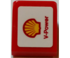 Slope 30 1 x 1 x 2/3 with Shell Logo and 'V-Power' Pattern Model Right Side (Sticker) - Set 75913