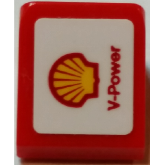 Slope 30 1 x 1 x 2/3 with Shell Logo and 'V-Power' Pattern Model Right Side (Sticker) - Set 75913