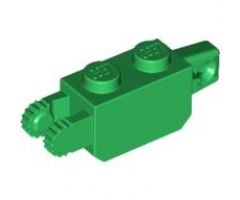 Hinge Brick 1 x 2 Locking with 1 Finger Vertical End and 2 Fingers Vertical End, 9 Teeth