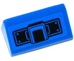 Slope 30 1 x 2 x 2/3 with Black Joystick and Rivets Pattern (Sticker) - Set 75916