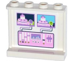 Panel 1 x 4 x 3 with Side Supports - Hollow Studs with Video Mixer Console Pattern on Inside (Sticker) - Set 41056