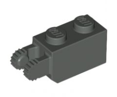 Hinge Brick 1 x 2 Locking with 2 Fingers Vertical End, 9 Teeth