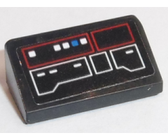 Slope 30 1 x 2 x 2/3 with Red and White Control Panel Pattern Type 1 (Sticker) - Set 75190