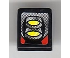 Slope 30 1 x 1 x 2/3 with Yellow and Silver Front Lights Pattern (Sticker) - Set 8899