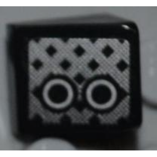 Slope 30 1 x 1 x 2/3 with Grille and 2 Black and White Circles Pattern Model Left Side (Sticker) - Set 8186