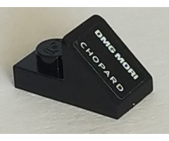 Slope 45 2 x 1 with 2/3 Cutout with 'DMG MORI' and 'CHOPARD' Pattern Model Left Side (Sticker) - Set 75887