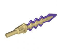 Minifigure, Weapon Sword, Serrated with Snake Skull Hilt and Dark Purple Blade Pattern