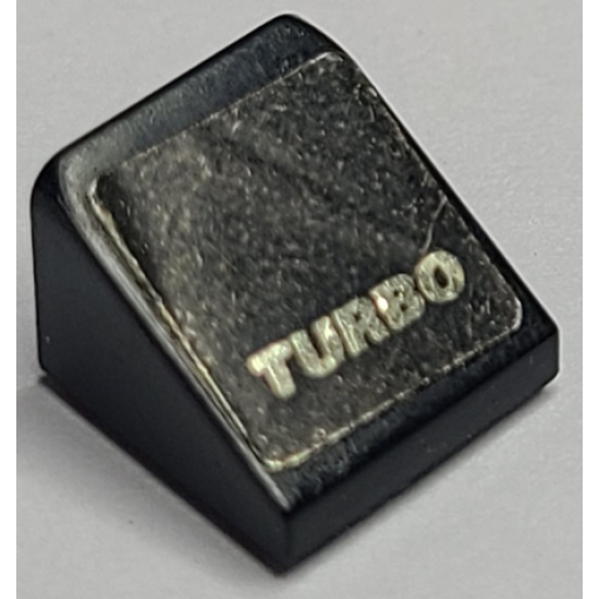 Slope 30 1 x 1 x 2/3 with Silver 'TURBO' Pattern (Sticker) - Set 8150