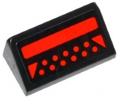 Slope 30 1 x 2 x 2/3 with Red Rectangle, 2 Triangles and 11 Red Circles Pattern (Sticker) - Set 79120