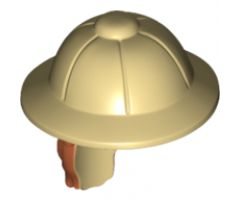 Minifigure, Hair Combo, Hat with Hair, Pith Helmet and Dark Orange Hair in Ponytail Pattern
