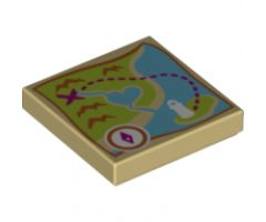 Tile 2 x 2 with Map Heartlake City Bay Pattern