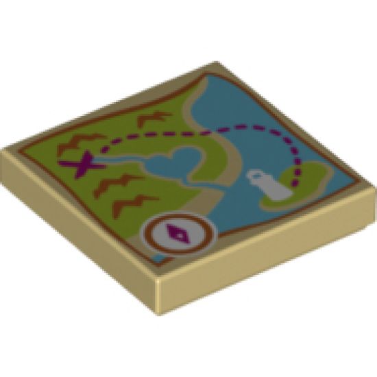 Tile 2 x 2 with Map Heartlake City Bay Pattern