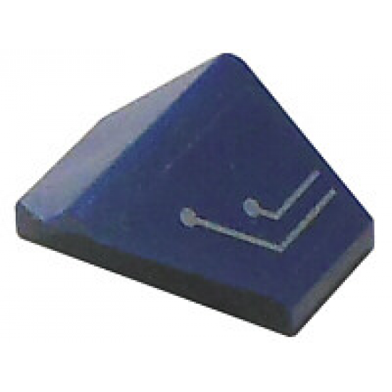 Slope 45 2 x 1 Double / Inverted with Silver Circuitry 2 Lines Pattern Model Left Side (Sticker) - Set 7702/7703