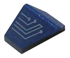 Slope 45 2 x 1 Double / Inverted with Silver Circuitry 5 Lines Pattern Model Right Side (Sticker) - Set 7702/7703
