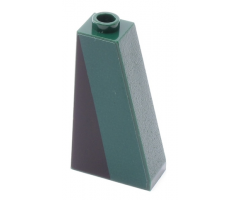 Slope 75 2 x 1 x 3 - Hollow Stud with Black Triangle on Dark Green Background Pattern Model Left Side (Sticker) - Set 10242