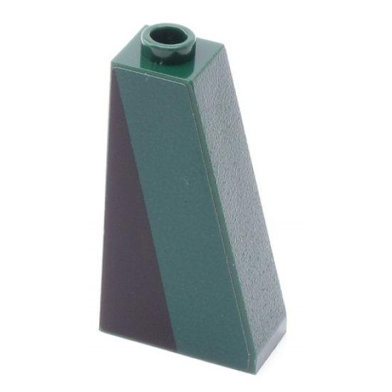 Slope 75 2 x 1 x 3 - Hollow Stud with Black Triangle on Dark Green Background Pattern Model Left Side (Sticker) - Set 10242