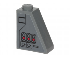 Slope 65 2 x 1 x 2 with Black Ace TIE Interceptor Pattern Model Right Side (Sticker) - Set 75242