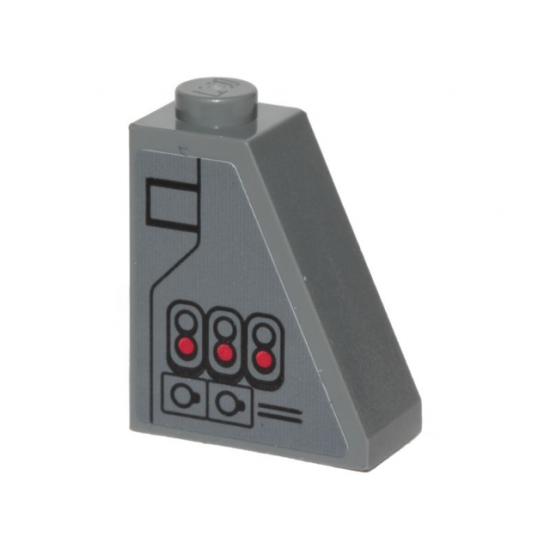 Slope 65 2 x 1 x 2 with Black Ace TIE Interceptor Pattern Model Right Side (Sticker) - Set 75242