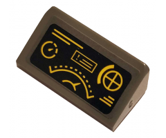 Slope 30 1 x 2 x 2/3 with Yellow Gauges on Black Background Pattern (Sticker) - Set 76120