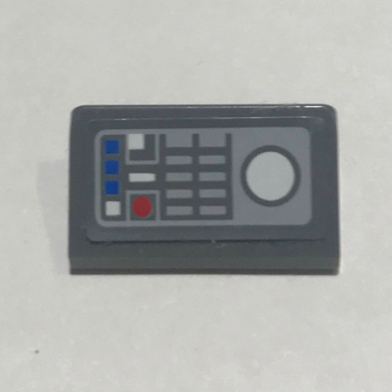 Slope 30 1 x 2 x 2/3 with SW Control Panel, Blue, Red and White Buttons Pattern (Sticker) - Set 10221