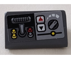 Slope 30 1 x 2 x 2/3 with Control Panel with Buttons and Switches Pattern (Sticker) - Set 70915