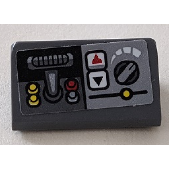 Slope 30 1 x 2 x 2/3 with Control Panel with Buttons and Switches Pattern (Sticker) - Set 70915