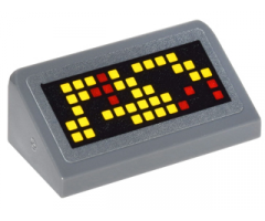 Slope 30 1 x 2 x 2/3 with Computer Readout with Yellow and Red Squares Pattern Model Left Side (Sticker) - Set 76052