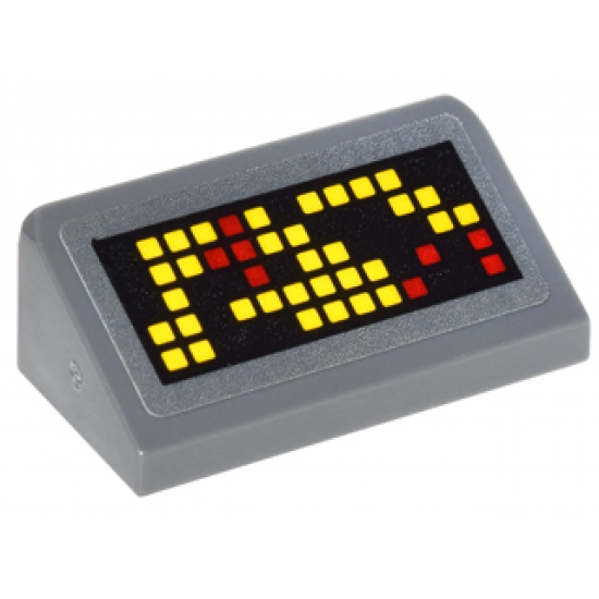 Slope 30 1 x 2 x 2/3 with Computer Readout with Yellow and Red Squares Pattern Model Left Side (Sticker) - Set 76052