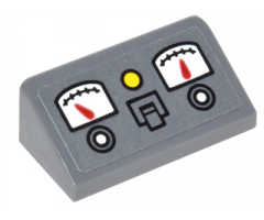 Slope 30 1 x 2 x 2/3 with 2 Gauges, Buttons and Switch Pattern (Sticker) - Set 76052