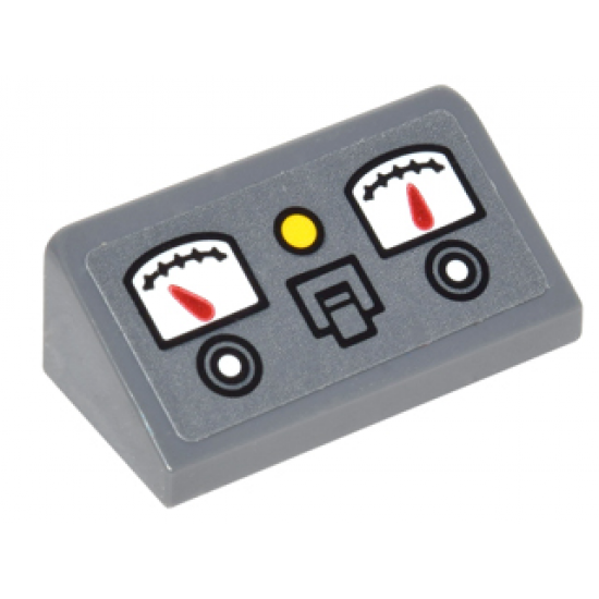 Slope 30 1 x 2 x 2/3 with 2 Gauges, Buttons and Switch Pattern (Sticker) - Set 76052