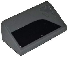 Slope 30 1 x 2 x 2/3 with Black Curved Corner on Dark Bluish Gray Background Pattern Model Left Side (Sticker) - Set 75877