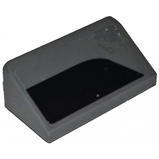 Slope 30 1 x 2 x 2/3 with Black Curved Corner on Dark Bluish Gray Background Pattern Model Left Side (Sticker) - Set 75877