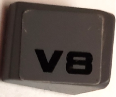 Slope 30 1 x 1 x 2/3 with Black 'V8' Pattern Model Left Side (Sticker) - Set 8154