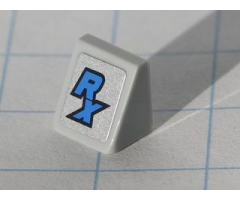 Slope 30 1 x 1 x 2/3 with Blue 'RX' Pattern (Sticker) - Set 8120