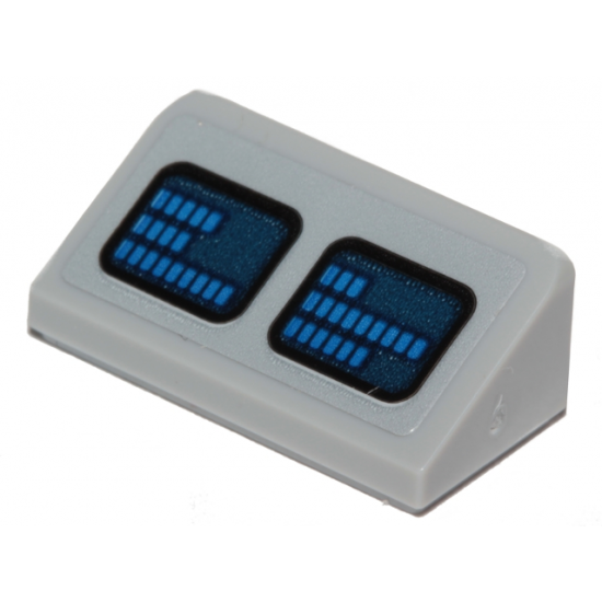 Slope 30 1 x 2 x 2/3 with SW Monitors with Blue Squares Pattern (Sticker) - Set 75205