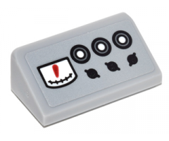 Slope 30 1 x 2 x 2/3 with 3 Black and White Circle Buttons, Gauge and 3 Dials Pattern (Sticker) - Set 76052