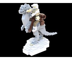 Luke Skywalker riding Tauntaun miniland scale