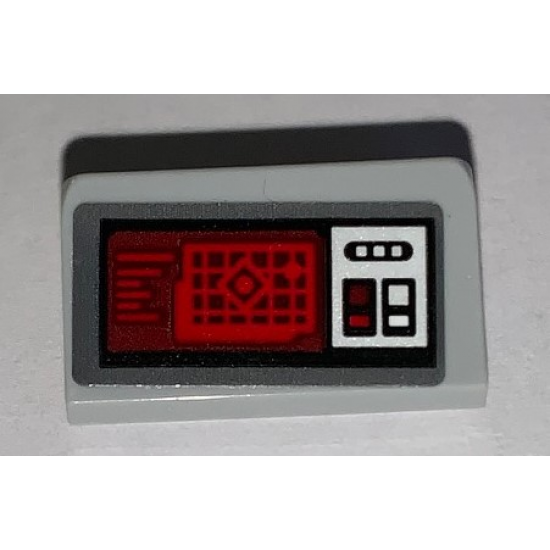 Slope 30 1 x 2 x 2/3 with SW Buttons and Red Screen Pattern (Sticker) - Set 75156