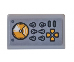 Slope 30 1 x 2 x 2/3 with Bright Light Orange Sonar, Switches and Buttons Pattern (Sticker) - Set 76162