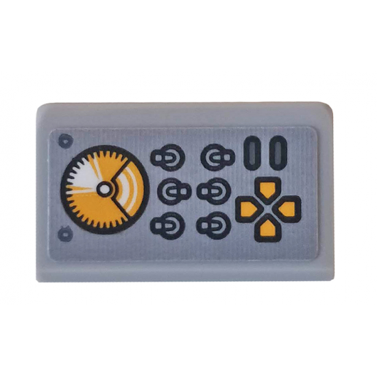Slope 30 1 x 2 x 2/3 with Bright Light Orange Sonar, Switches and Buttons Pattern (Sticker) - Set 76162