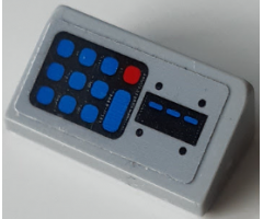 Slope 30 1 x 2 x 2/3 with Keypad, Blue and Red Buttons, and Card Reader Pattern (Sticker) - Set 70640